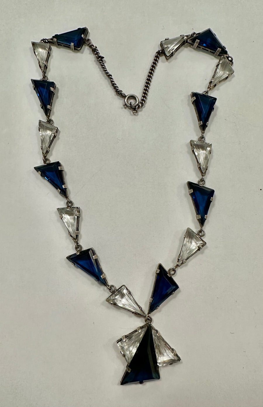 Art Deco Sterling and Crystal Necklace