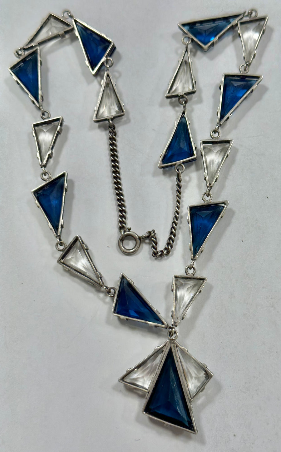 Art Deco Sterling and Crystal Necklace