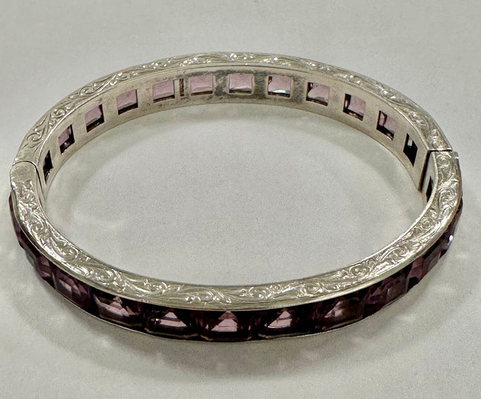 Art Deco Sterling and Paste Bangle