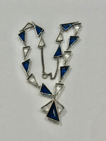 Art Deco Sterling and Crystal Necklace