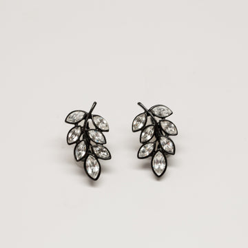 Kenneth Jay Lane Crystal Laurel Leaf Earrings