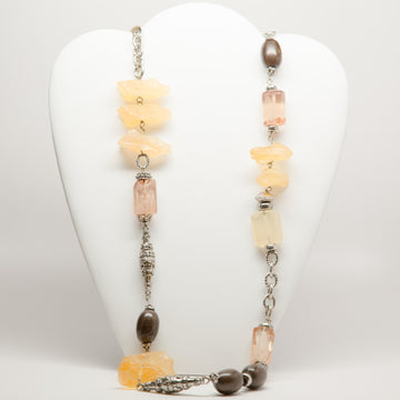 Dolce and Gabbana Long Strand Faux Stone and Bead Necklace