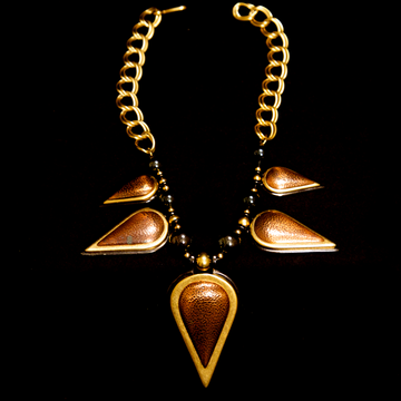 Yves Saint Laurent Rive Gauche Paris 1970's Copper Teardrop Necklace