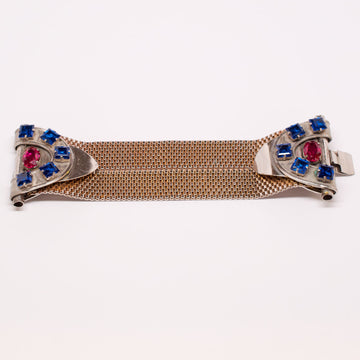 Unsigned Metal Mesh Art Deco Bracelet