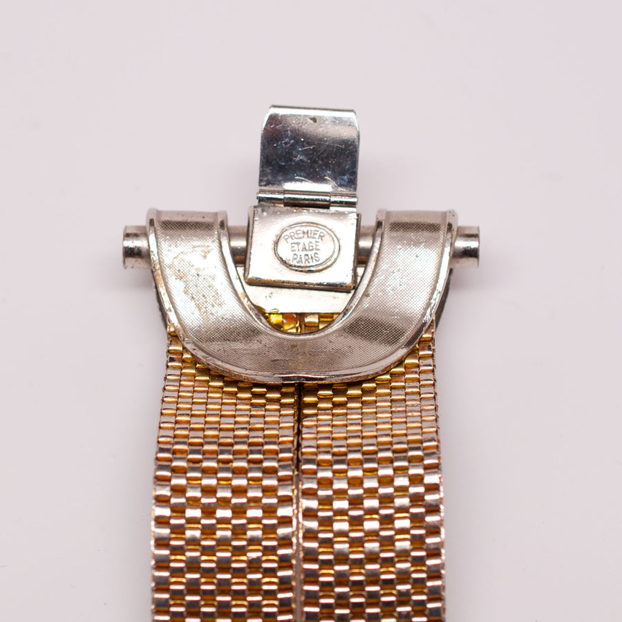 Unsigned Metal Mesh Art Deco Bracelet