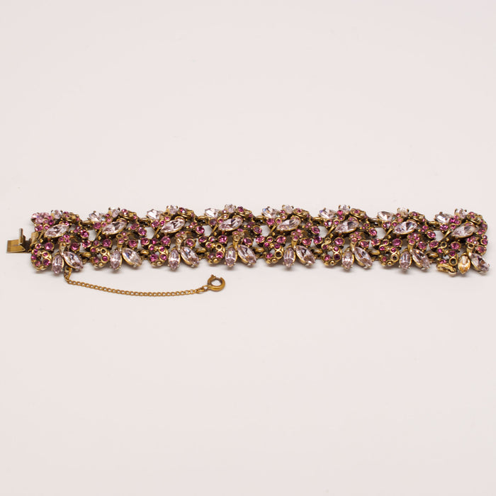 Hollycraft 1950's Violet and Crystal Bracelet