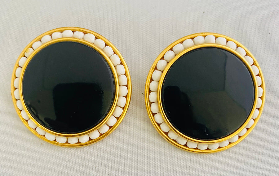 Black and White Earrings