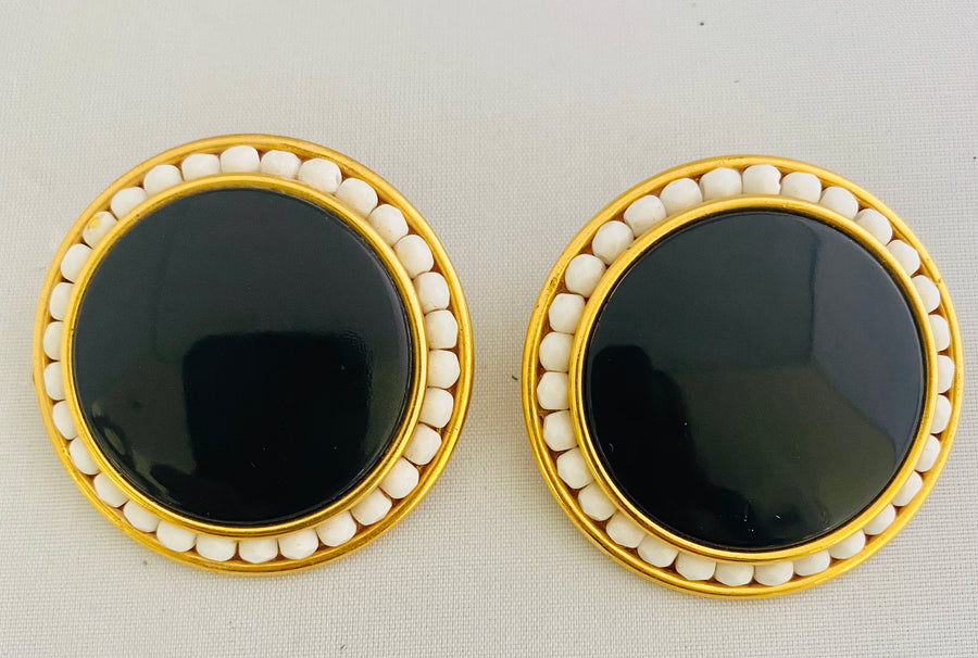 Black and White Earrings