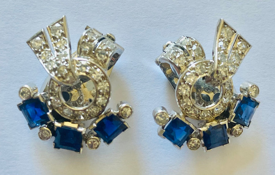 Sapphire and Diamond Earrings