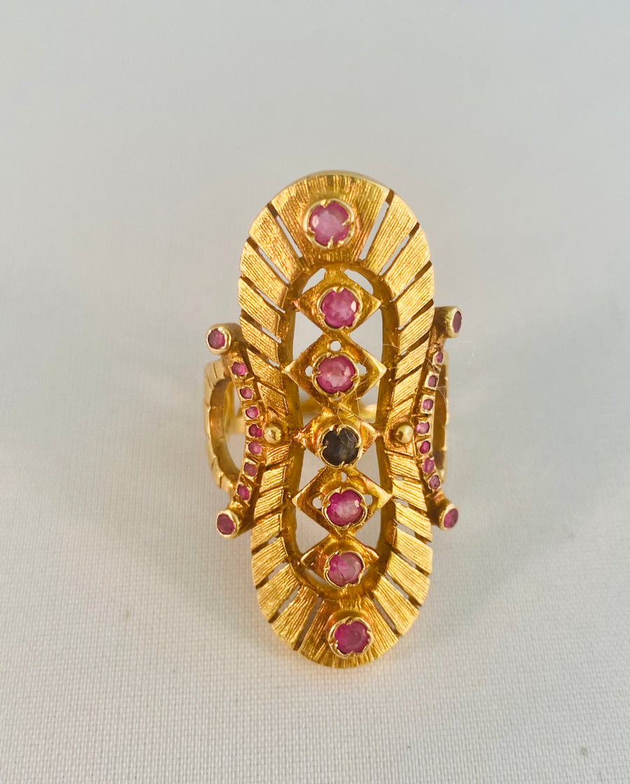 Gold and Ruby Cocktail Ring